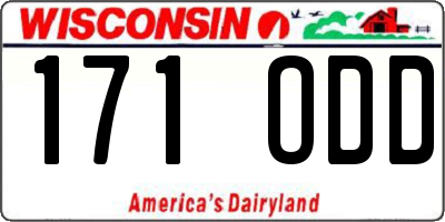 WI license plate 171ODD