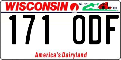 WI license plate 171ODF