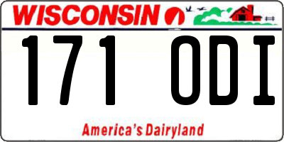 WI license plate 171ODI