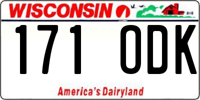 WI license plate 171ODK