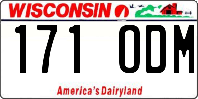 WI license plate 171ODM