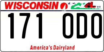 WI license plate 171ODO