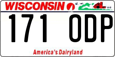 WI license plate 171ODP