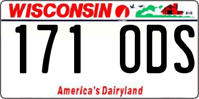 WI license plate 171ODS