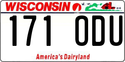 WI license plate 171ODU