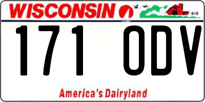 WI license plate 171ODV
