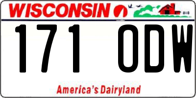 WI license plate 171ODW