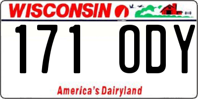 WI license plate 171ODY