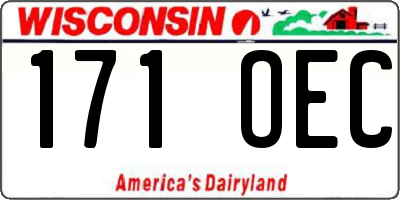 WI license plate 171OEC