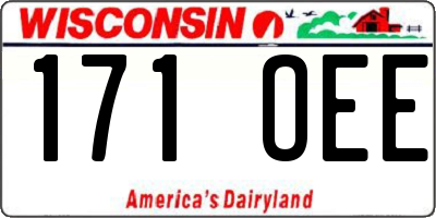 WI license plate 171OEE