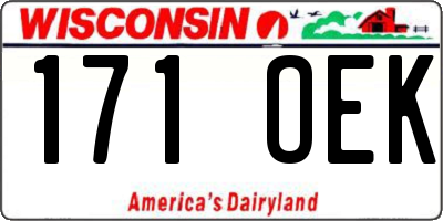 WI license plate 171OEK