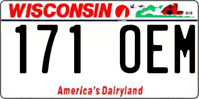 WI license plate 171OEM