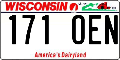 WI license plate 171OEN