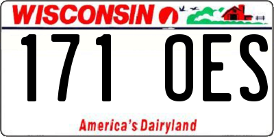 WI license plate 171OES