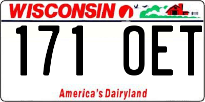 WI license plate 171OET