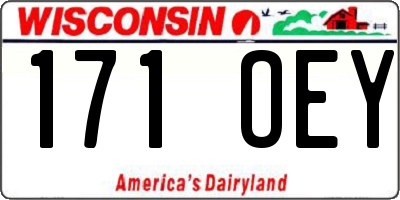 WI license plate 171OEY