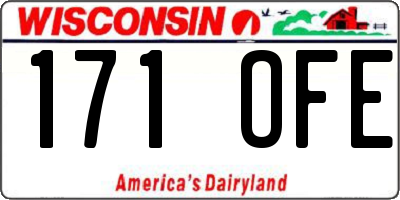 WI license plate 171OFE