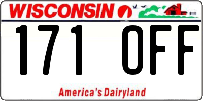 WI license plate 171OFF