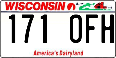 WI license plate 171OFH