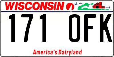 WI license plate 171OFK