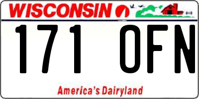 WI license plate 171OFN