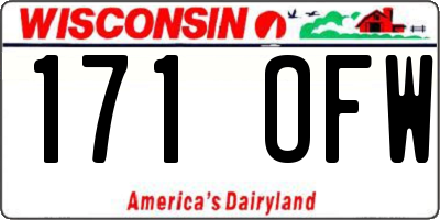 WI license plate 171OFW