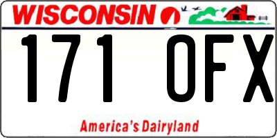 WI license plate 171OFX