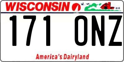 WI license plate 171ONZ