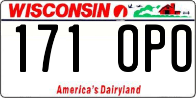 WI license plate 171OPO