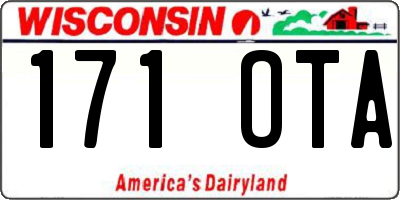 WI license plate 171OTA