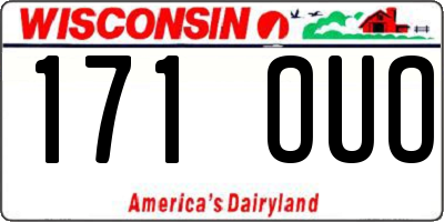 WI license plate 171OUO