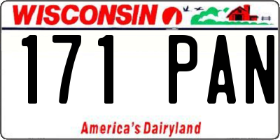 WI license plate 171PAN