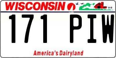 WI license plate 171PIW