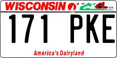 WI license plate 171PKE