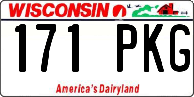 WI license plate 171PKG