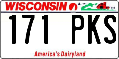 WI license plate 171PKS