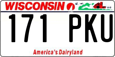 WI license plate 171PKU