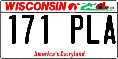 WI license plate 171PLA
