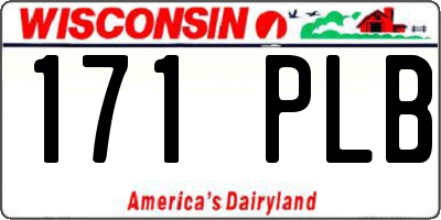 WI license plate 171PLB