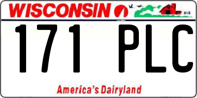 WI license plate 171PLC