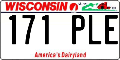 WI license plate 171PLE