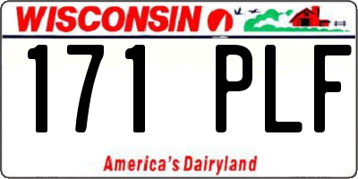 WI license plate 171PLF