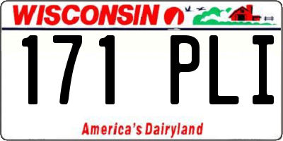 WI license plate 171PLI