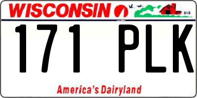 WI license plate 171PLK