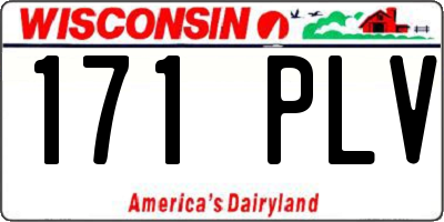 WI license plate 171PLV
