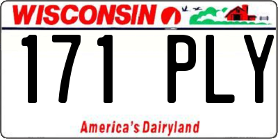WI license plate 171PLY