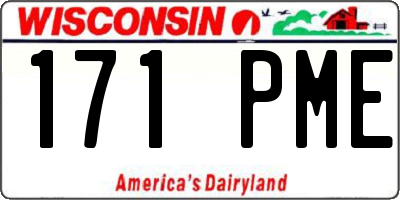 WI license plate 171PME