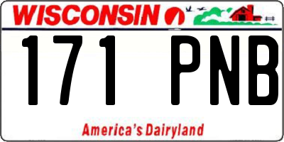 WI license plate 171PNB