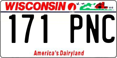 WI license plate 171PNC