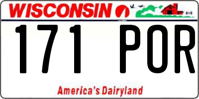 WI license plate 171POR